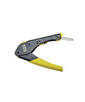 Compact F Connector Compression Crimper For DIY Cable Installations With Fixed Plunger Spring Return Comfort Grips