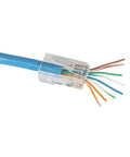 Pass Thru RJ45 CAT6 Data Plug Kit With Gold Plated Connectors Modular Pass Through Ethernet Plugs cable view