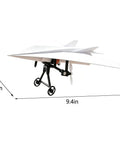 Electric RC Paper Airplane Kit With Gyro Stabilizer And Dual Propellers For DIY Flight, side view dimensions in inches