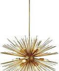 Dope 30 Inch Sputnik Style Brass Pendant Light With Gold Spike Starburst Chandelier For Modern Living Rooms And Dining Areas 29.5 Inch Diameter 21.5 Inch High Requires 12 E12 Bulbs Not Included