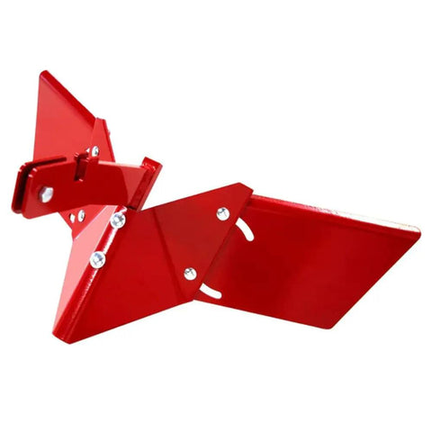 Red metal Hiller Furrower Kit for Rear Tine Rototillers With Mounting Hardware Included Easy Assembly And Adjustable Furrow Width