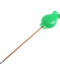 Green frog-shaped Soil Moisture Tester Kit For Plants And Lawns with copper probe, measures 275x45 mm for garden, farm care.