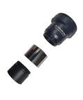 2X Barlow Lens For Telescopes And DSLR Cams, 1.25 Inch Metal Body, multicoated optics, M42 thread interface, parts view