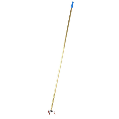 Heavy Duty Smoke Detector Removal Pole With Slick Aluminum Extension Handle For High Ceiling Fire Alarms standing tall on white background.