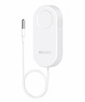 Fridge And Freezer Temperature Monitor With Flat Probe And App Alerts BLE Addon For Your Smart Hub System Works With H1 H2 H3 H5 H6 Hubs Easy Setup No Extra Kit Needed Keeps Cold Readings On Point. white BLE temperature monitor with flat metal probe