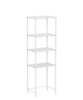 Extra Tall White Mini Shelf Organizer With Four Adjustable Shelves No Tools Assembly Durable Epoxy Finish Space Saver For Small Spaces And Compact Fridges Great For Kitchen Laundry Or Electronics Storage, front view