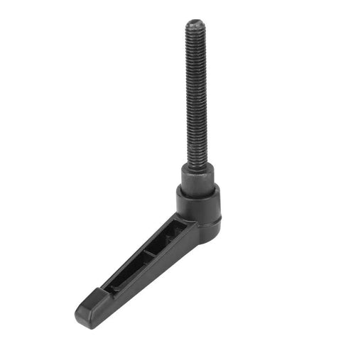 Four Pack M8 Male Thread Clamping Lever Handles Featuring Rock Solid Stainless Steel Construction With No Sweat Adjustment For Fast Machine Tweaks Black 70mm Finish Shop Ready For DIY Projects And Auto Repairs, showing one clamping lever handle.