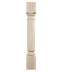 Traditional Cabinet Column 5W X 5D X 35.5H Unfinished Rubberwood Top Block 6in Bottom Block 7in Ideal For Cabinets Islands Mantels And Furniture Ready To Stain Or Paint Precision Carved Details Durable Hardwood