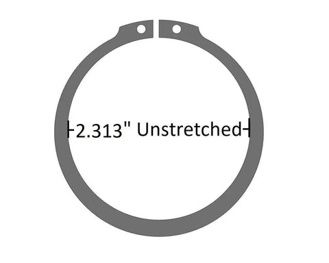 Two And A Half Inch External Snap Ring Tru Arc Type For Shafts Built Tough In Carbon Steel 0.078 Inch Thick With 2.360 Inch Groove Diameter