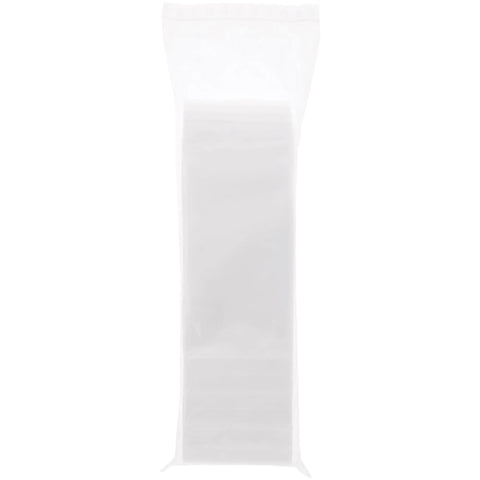 4 By 8 Inch Zipper Reclosable Baggies 8 Mil Clear Poly Bags Pack Of 100 Food Safe LDPE Storage Durable Puncture Resistant For Pantry, Crafts And Lunches Everyday. Clear 4x8 inch zipper bag, front view