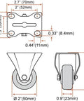 Technical diagram of 2 Inch Caster Wheels 12 Pack 6 Rigid Non Swivel Fixed Casters And 6 Swivel Plate Casters for furniture and carts