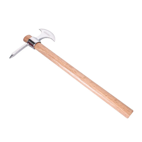 Heavy Duty Garden Pick Axe With Wooden Handle And Stainless Steel Mattock Sharp Pick And Cutting Edge for yard work.