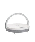 4 In 1 Bedside Lamp With Bluetooth Speaker Dimmable Night Light Charging Station And Phone Holder on white background