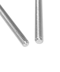 Close-up of 304 stainless steel 4mm diameter lead screw, 300mm length, 1mm pitch, trapezoidal screw with nut for precise motion, easy install.