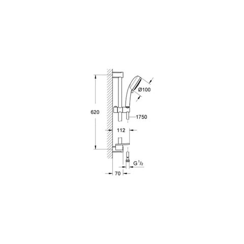 Tempesta Cosmopolitan 100 Four Spray Shower Rail Set In Starlight Chrome 24 Inch Bar DreamSpray Hand Shower RelexaFlex Hose High Performance 2.5 GPM Water Saver Shower System
