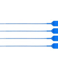 Blue Fire Extinguisher Tamper Seals 1000 Pack UL Rated Non Dated Security Seals, blue plastic cable tethers, four units.
