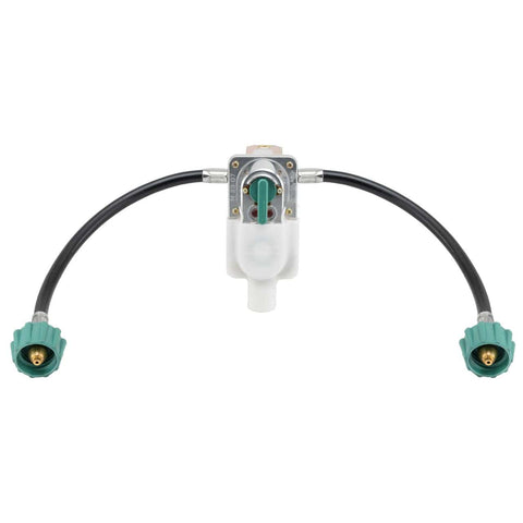 Propane Regulator Auto Changeover Two Stage For RVs With 11.5 Inch Pigtail Hose Connector 250 PSI 287500 BTU Mounting Bracket And Cover