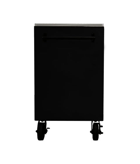 72 Inch Roller Cabinet With Stainless Steel Top RS Pro Workstation Midnight Black Heavy Duty Tool Chest on wheels, front view