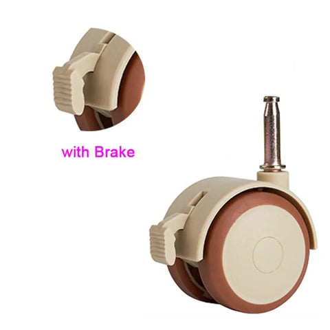 Keep It Real 2 Inch Rubber Casters With Brakes 7 mm Stem featuring dual brake mechanism for secure movement.