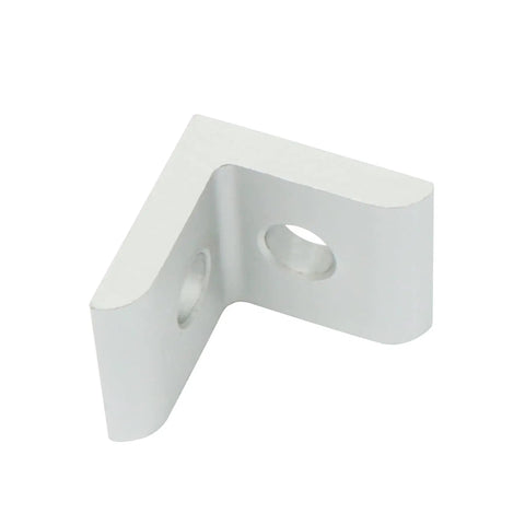 Single aluminum bracket from 10 Pack Inside Corner Brackets For 15 Series 4040 T Slot Aluminum Extrusions 2 Hole 90 Degree Corner Mounts