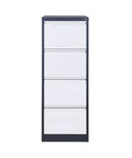 Front view of Four Drawer Metal Filing Cabinet For Home Or Office, Heavy Duty Office Storage Organizer with smooth design.