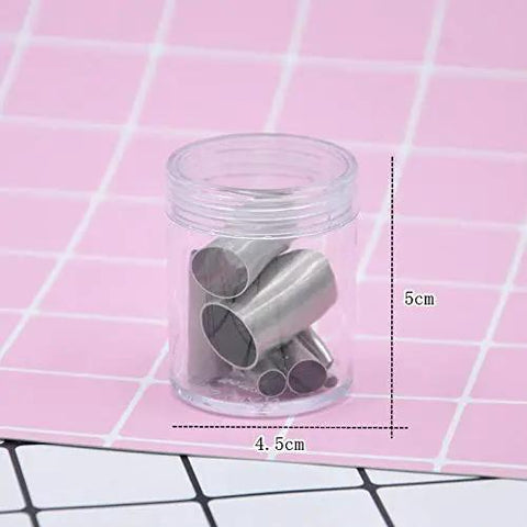 7 Piece Stainless Steel Clay Hole Cutter Set With Round Punches From 3mm To 16mm for Pottery Ceramics in clear container