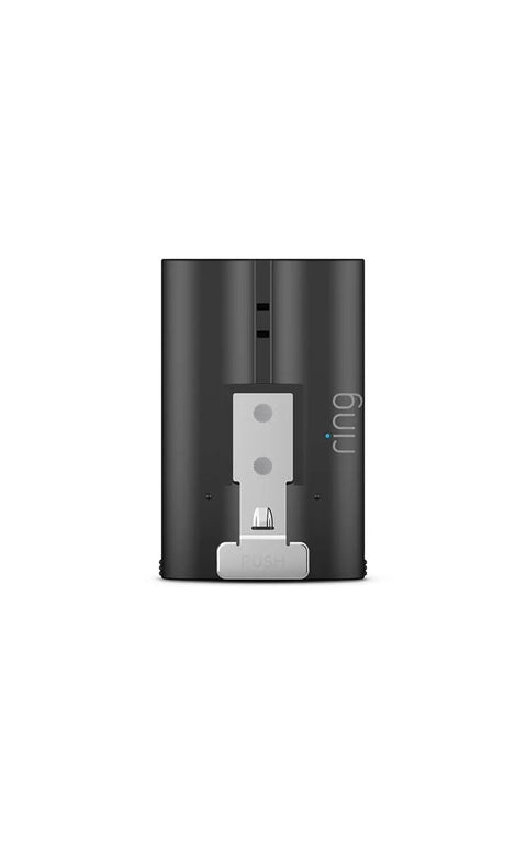 Quick Release Rechargeable Battery Pack Solid Backup Power For Ring Doorbells And Outdoor Cameras showing the back view with push tab.