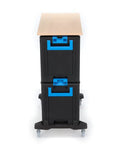 Hella Sturdy Tool Cart With Six Roomy Drawers And Premium Wood Worktop Rolling Shop Trolley Aluminum Body heavy duty mobile organizer front view.