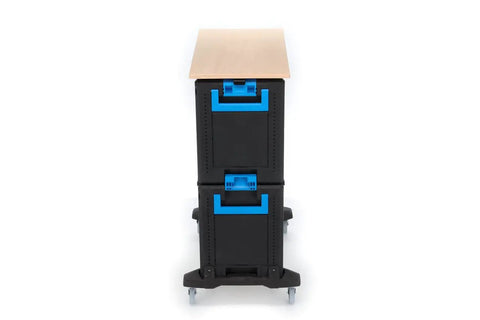 Hella Sturdy Tool Cart With Six Roomy Drawers And Premium Wood Worktop Rolling Shop Trolley Aluminum Body heavy duty mobile organizer front view.