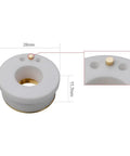 Front view of Ceramic Ring Nozzle Set 28mm Diameter For Fiber Laser Cutting Head 5 Pieces Insulated For 500 To 6000W Machines