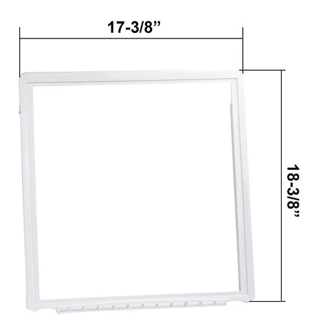 Refrigerator Crisper Pan Cover And Shelf Frame Replacement Must Have Size 18-3/8 Inch By 17-3/8 Inch Without Glass