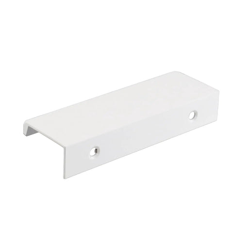 White Kitchen Cabinet Handles With 2.52 Inch Hole Centers Ergonomic Concealed Finger Edge Pulls For Grab And Go One Handed Use Modern Sleek Design 100x32x17mm 6 Pack Durable Lightweight Hardware Upgrade For Cabinets