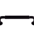 Serene Collection Lily Pull Cabinet Handle in Flat Black Finish, center to center 5-1/16 inches, zinc alloy, contemporary style.