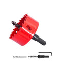 2-1/2 Inch HSS Bi-Metal Hole Saw Cutter With Pilot Drill Bit and components for wood, plastic, drywall, and metal sheet cutting.