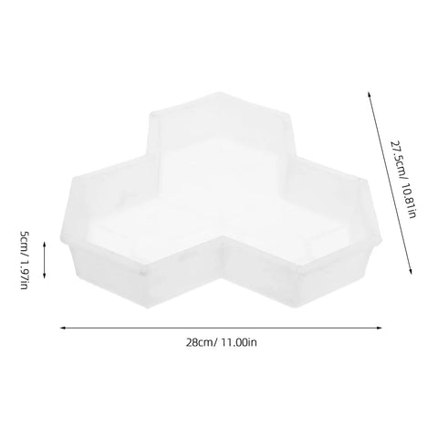 Maple Leaf Concrete Brick Mold Set 2 Pieces Reusable Stepping Stone Paver, size 28cm x 27.5cm, shown in clear plastic material