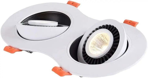 iumLeap Recessed Lighting Housing Trim Kits Double Head Downlight Adjustable Embedded Ceiling Lighting for Commercial Home Illumination Spotlight Recessed Panel Light, 4000k Nature Light with dual adjustable heads