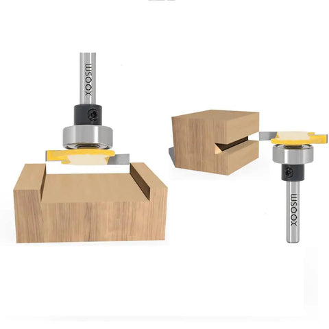 Slot Cutting Router Bits Set With Biscuit Bit And 4Mm Cutting Height, 1/4 Inch Shank, Undercut Bit, Three Bearing Sizes in action