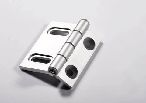 Two Pack Aluminum Door Hinges With Flat Head Screws, Adjustable Hole Spacing From Three To Five Inches, Hinge Size Two Point Seven Six Inches By Two Point Four Eight Inches, Silver Finish, Heavy Duty Cabinet And Door Butt Hinge Set For Smooth Operation