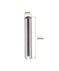 Slotted stainless steel spring pin, 6mm x 35mm, front view