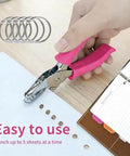 Durable 1/4 Inch Single Hole Punch For Crafts And Office Tasks, Handheld Metal Circle Cutter With Soft Grip, Includes 5 Clamp Rings