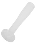 White plastic espresso tamper for home and commercial coffee making, no frills durable press tool for bars and home brewers
