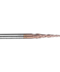 Side view of Beefy Tapered Ball Nose End Mill For CNC Router Bits 2 Flute Tungsten Carbide With Antique Brass Plated Coating 0.5 Mm