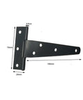 Beefy Heavy Duty T Hinges Galvanized Iron Door Hinges With Screws 6 Inch Black 4 Pack For Shed Fence Gate Barn Wood Box Rust Proof 270
