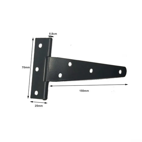 Beefy Heavy Duty T Hinges Galvanized Iron Door Hinges With Screws 6 Inch Black 4 Pack For Shed Fence Gate Barn Wood Box Rust Proof 270