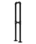 Rock Solid U Shape Stair Handrail Beefy Galvanized Steel Floor Standing Support Railing with black weather-resistant coating.
