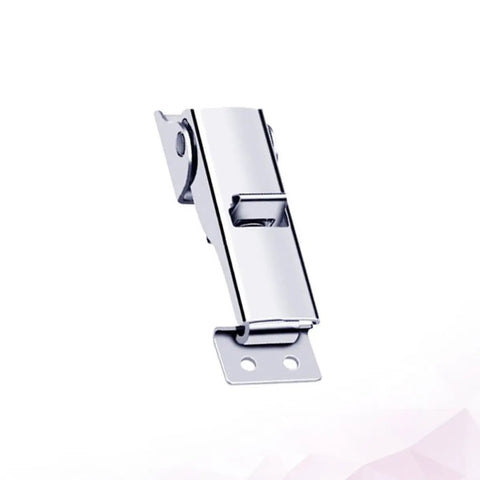 Adjustable Stainless Steel Hook Lock Latch For Toolbox And Cabinet Easy To Install Draw Latch With Antique Finish Heavy Duty Vintage Box Jewelry Box Hardware Durable Cabinet Latch For Wood Boxes Chests Furniture, shining stainless steel, close-up