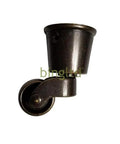 Top Shelf Heavy Duty Swivel Antique Brass Furniture Casters With Slick Round Cup Base Offering Hella Smooth 360 Rotation And Rock Solid Performance For Every Home Upgrade. Close-up of antique brass caster with round cup base.