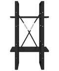 Back view of Two Tier Black Book Cabinet For Home Or Office Engineered Wood Storage Shelf with support structure and two shelves.