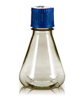 Erlenmeyer Flask With Baffled Base 250ml Shaker Set Pack Of 12 Durable Lexan Polycarbonate Lab Flasks For Mixing And Heating Clear Non Leaching Shatter Resistant And Optically Clear, 250ml clear flask with blue cap