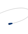 Long 51 Inch Nylon Oil Hose Extension For Pneumatic And Manual Oil Fluid Extractor Pumps, white tubing with blue connector.